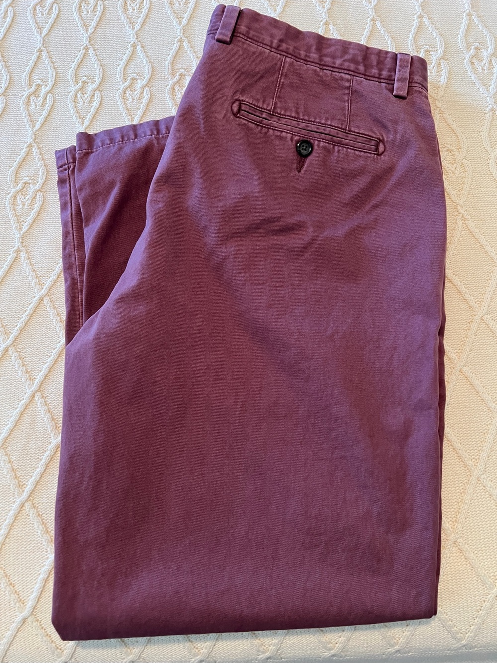Johnston & Murphy Men's Plum Cotton Chinos